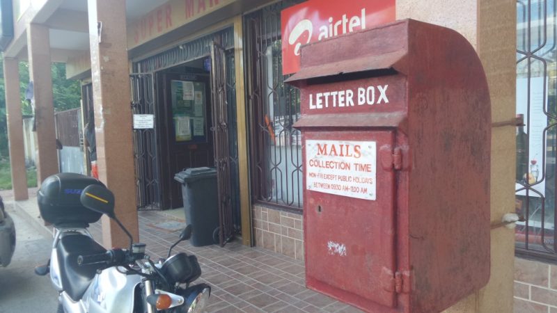 Caixa postal dos correios em Seychelles.