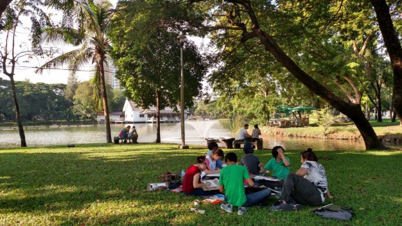 Parque Lumpini, em Bangkok.