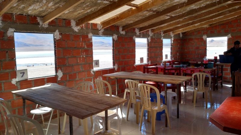 Comedouro, como são chamados os restaurantes onde são feitas as refeições no caminho entre Atacama e Salar de Uyuni.