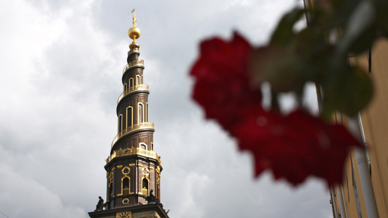 Torre da igreja Our Saviour´s Church, em Copenhagen, Dinamarca.