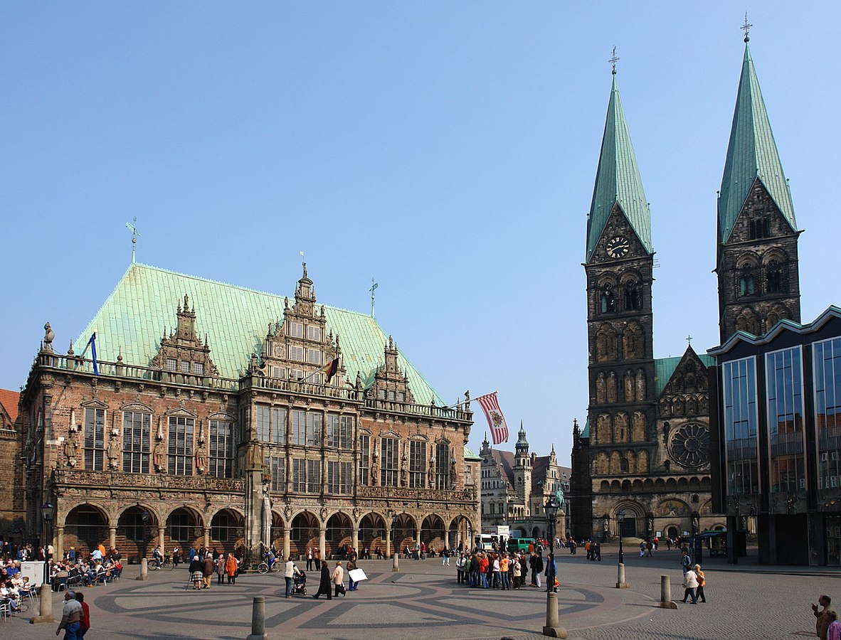 Markplatz, a principal praça do centro histórico de Bremen