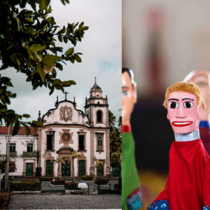 igreja e mamulengo de Olinda em Pernambuco