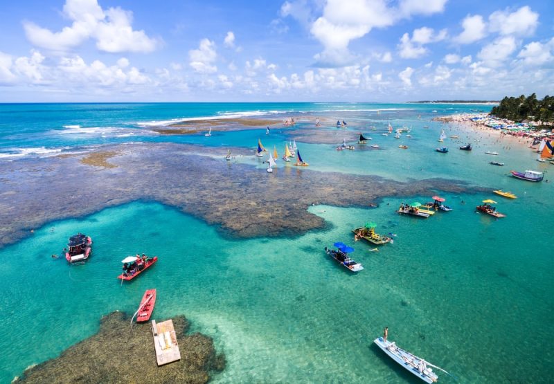 Piscinas naturais em Porto de Galinhas, um dos passeios para fazer a partir de Recife.